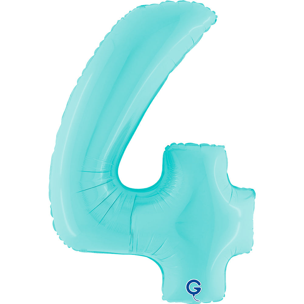Number 4 Pastel Blue 40inc Helium Filled