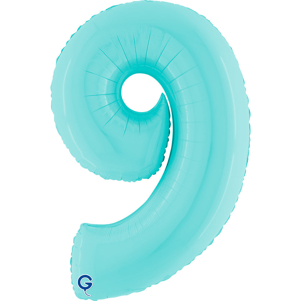 Number 9 Pastel Blue 40inc Helium Filled