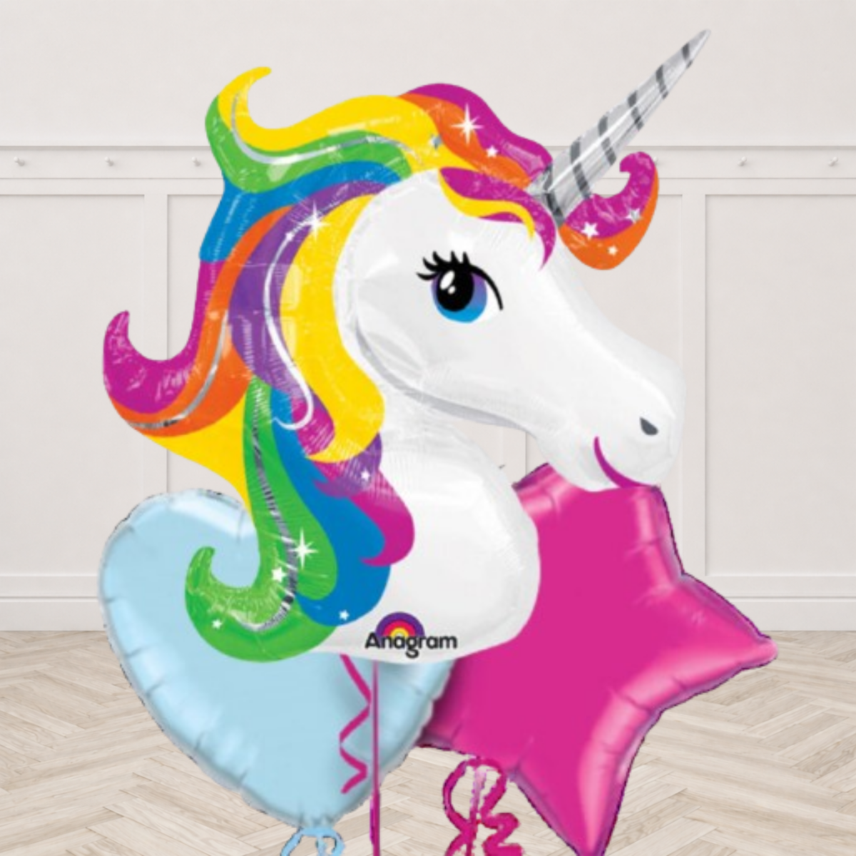 Pastel Pink Unicorn Foil Balloon Bouquet