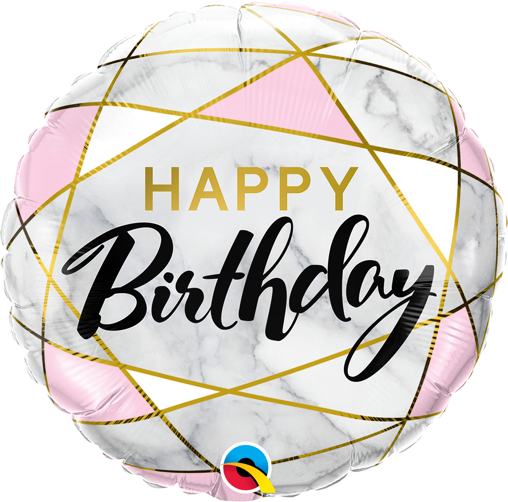 Birthday Marble Rectangles Balloons