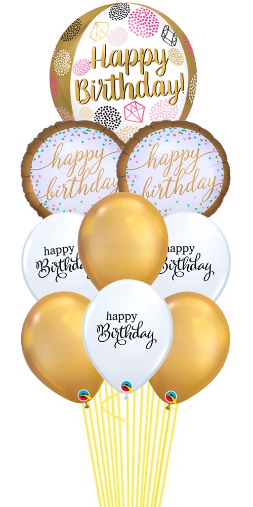 Pastel Confetti Gold Balloons