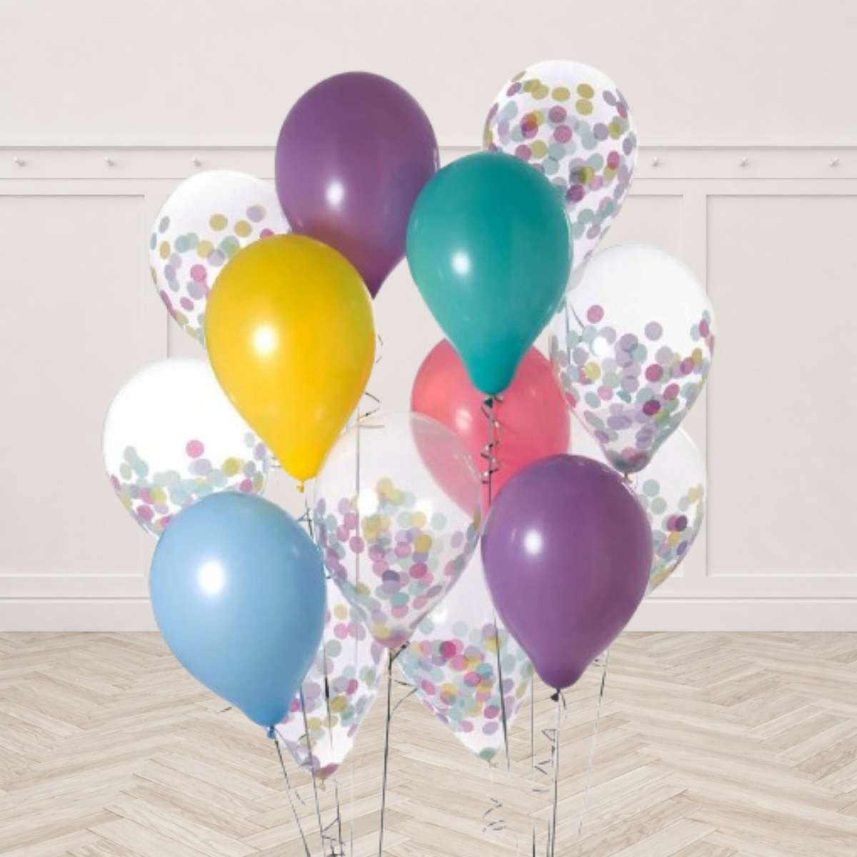 Unicorn theme Confetti Balloons 12pcs with Weight
