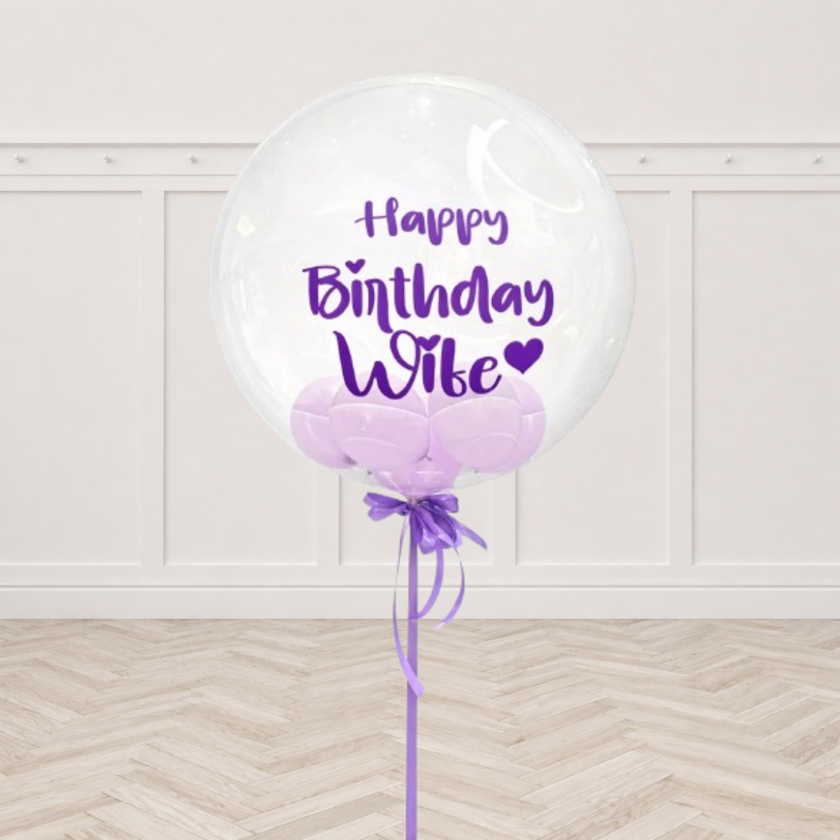 Personalized Bubble Balloons with Balloon Stuff inside - lilac PRE-ORDER 1DAY In Advance