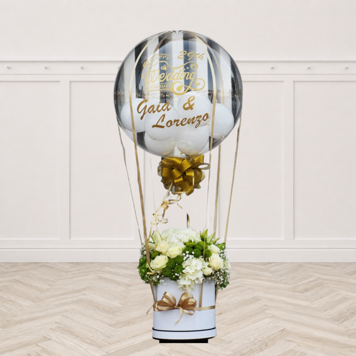 Anniversary Personalized Hot Air Inspired Flower Arrangement PRE-ORDER 1DAY in advance