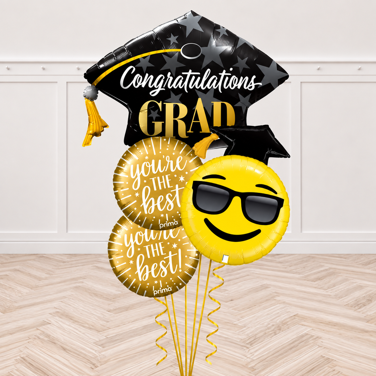 Congratulations Grad Cool Emoji Balloon Bouquet