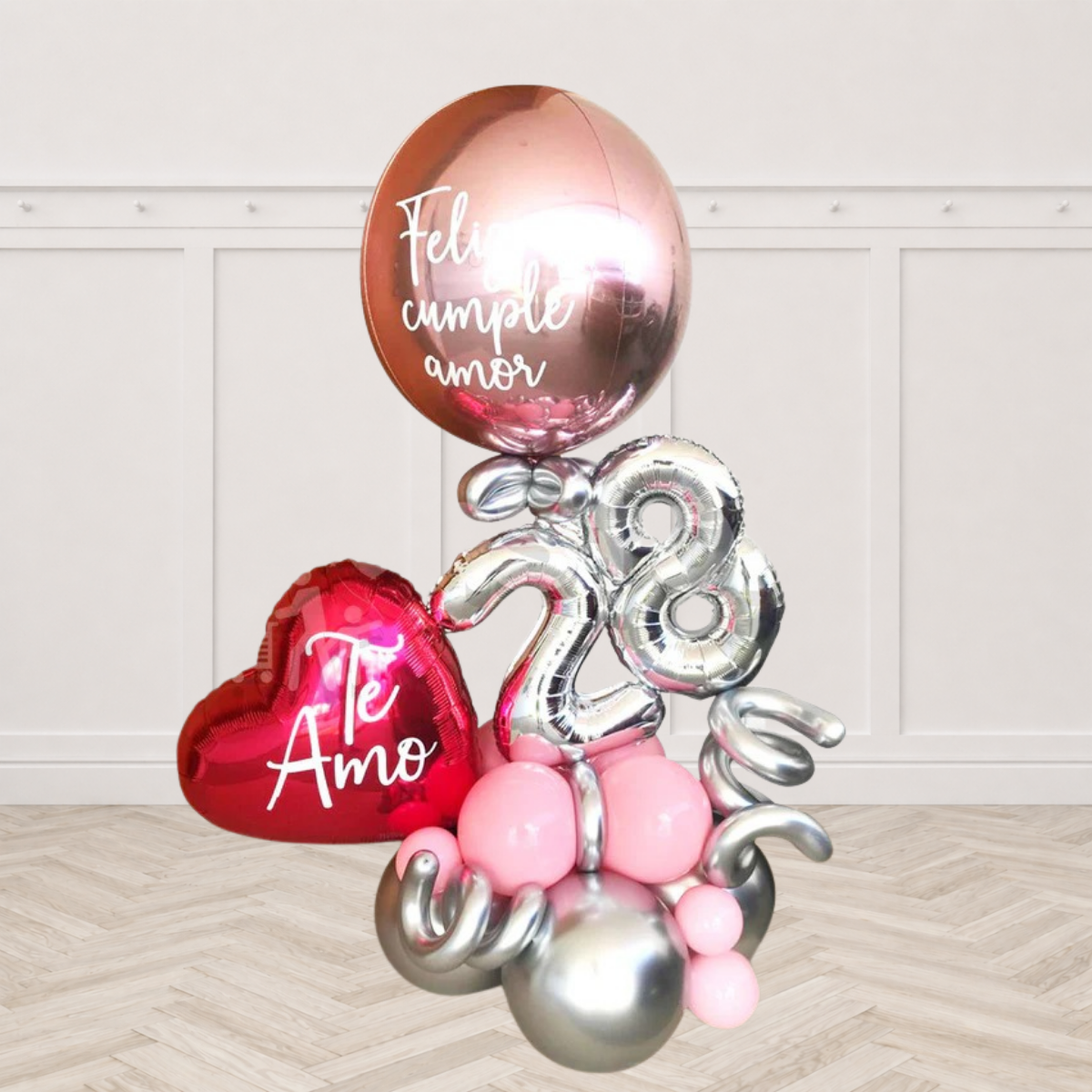 Any 2 Number with Custom Text ORBZ Balloon Table Top Midi Arrangement PRE-ORDER 1DAY In Advance