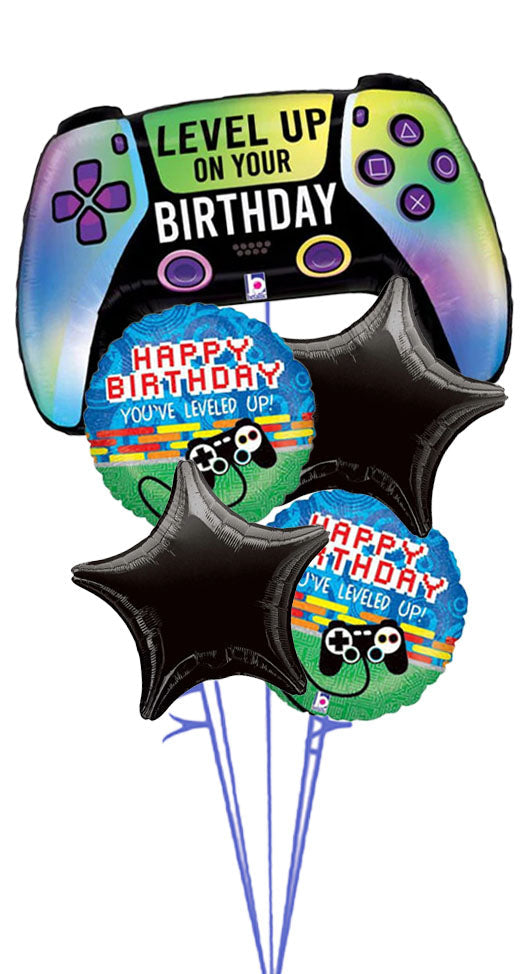 Game Controller Birthday Balloon All Foil Bouquet with weight