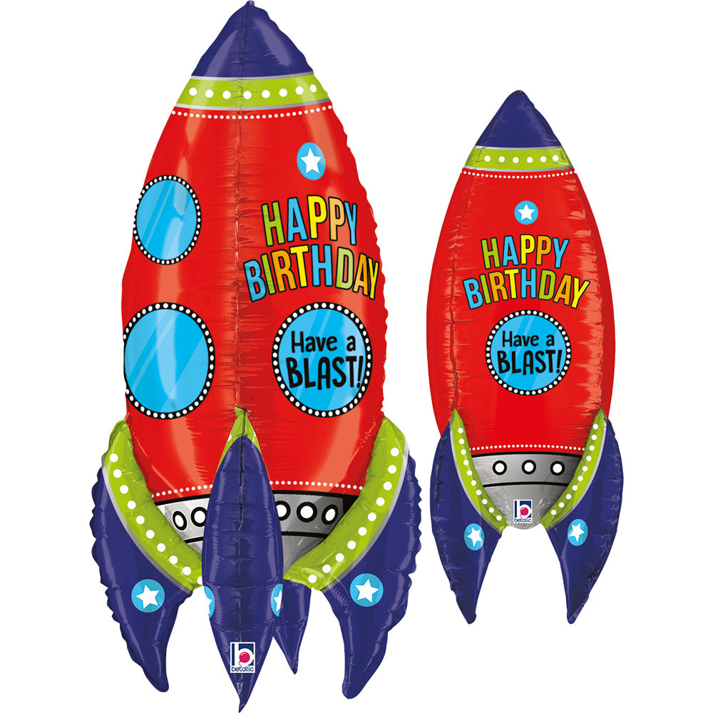 Dimensionals Blasting Birthday Rocket Foil Balloon