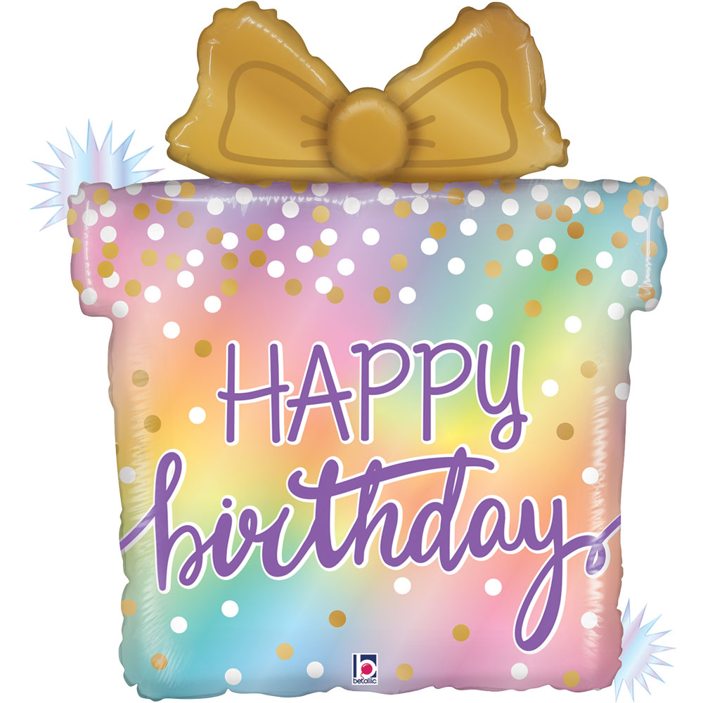 Opal Birthday Present Foil balloon helium & weight