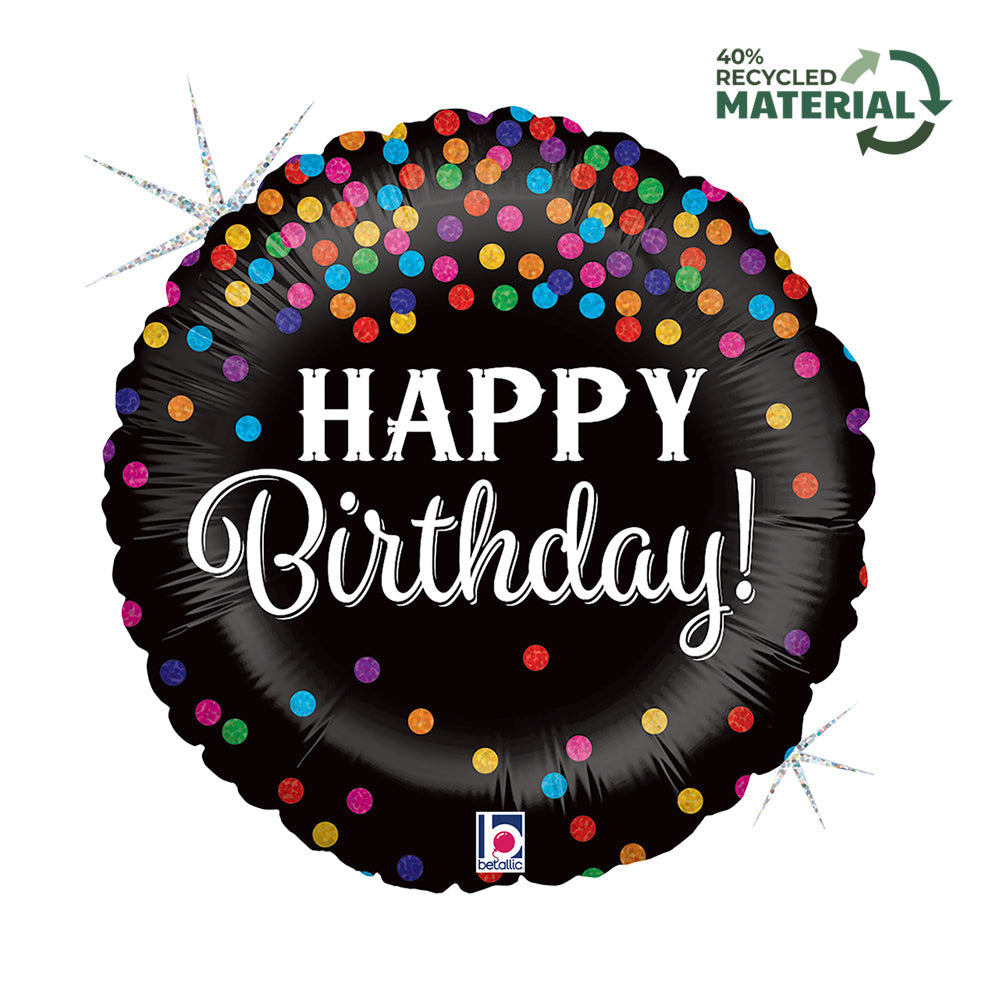 Glittering Birthday Confetti 18inches foil balloon