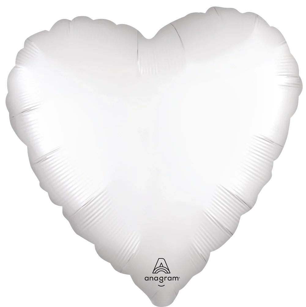 Satin Luxe White Satin Heart 18inches