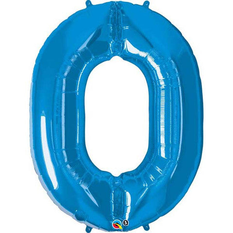 Number Zero(0) Sapphire Blue Helium Filled