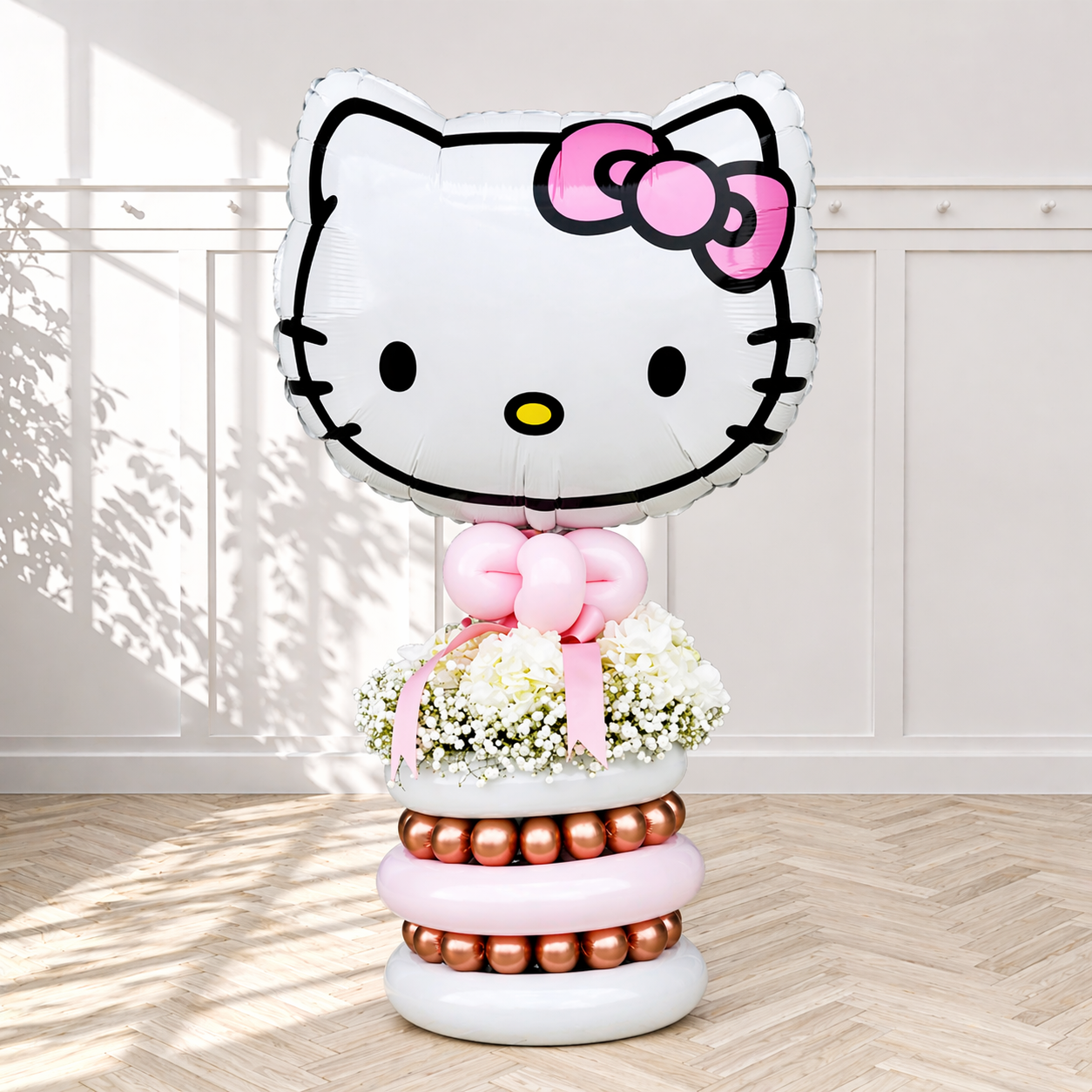 Hello Kitty Gypsophila Flower and Balloon - For Table Top