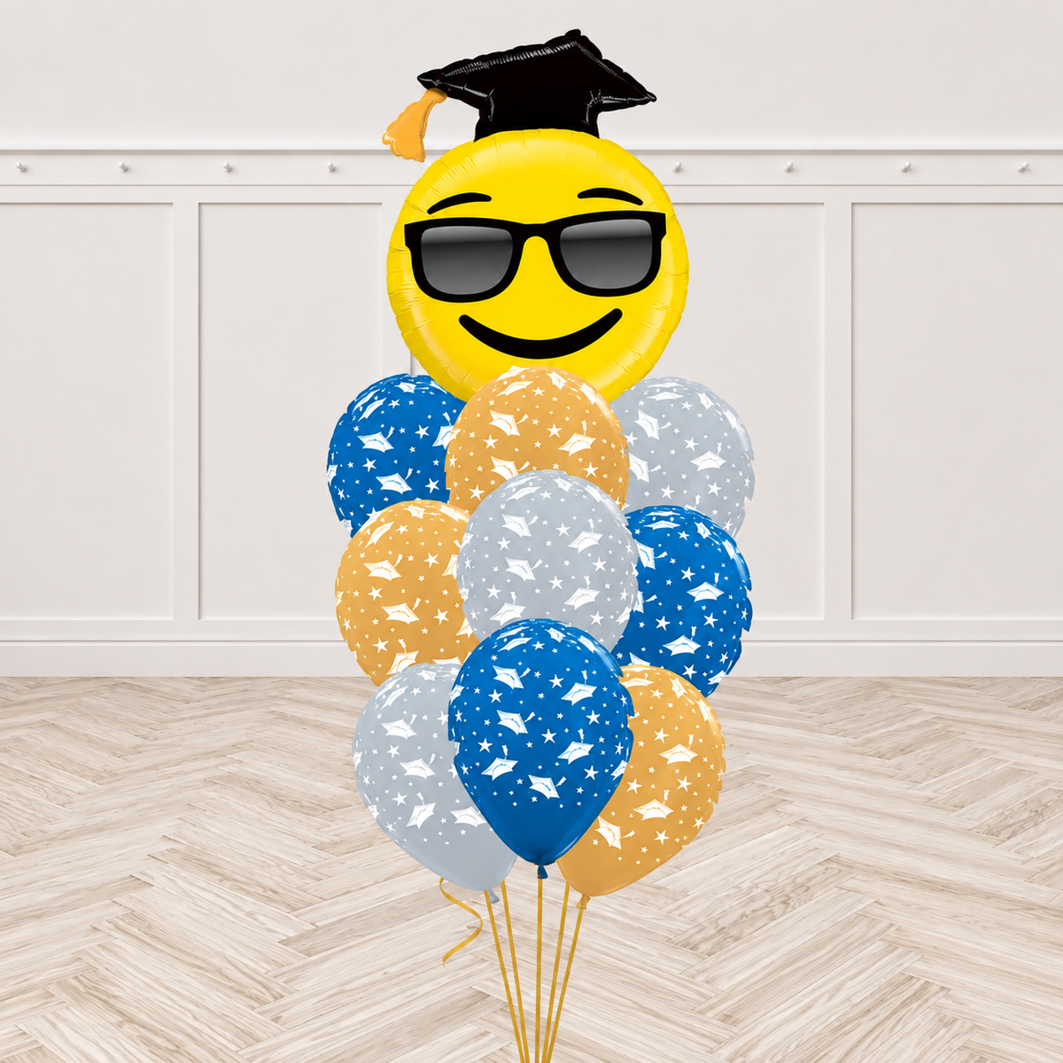 Cool Grad Emoji Balloon Bunch
