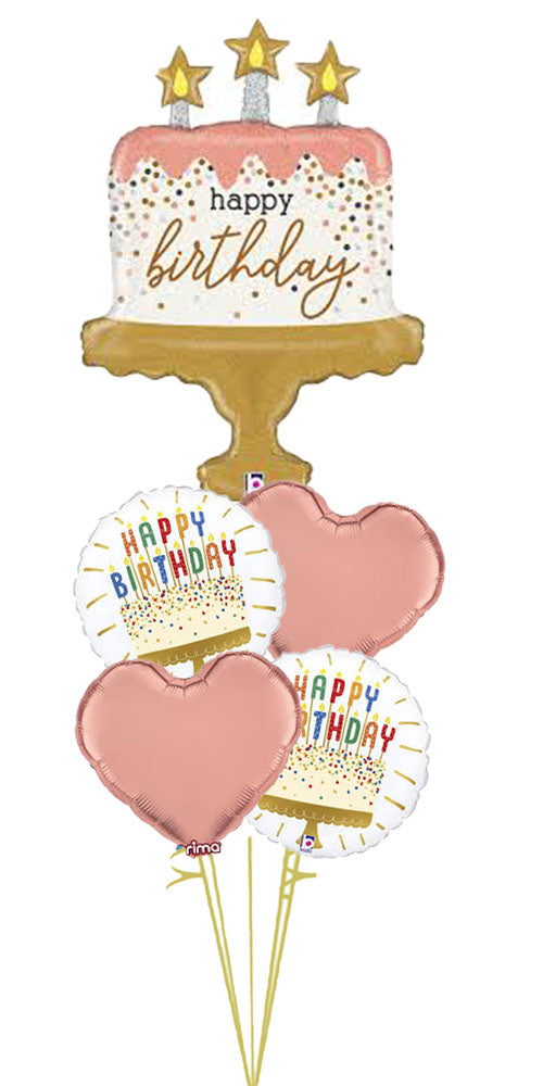 Birthday Cake Candles All Foil Balloon Bouquet