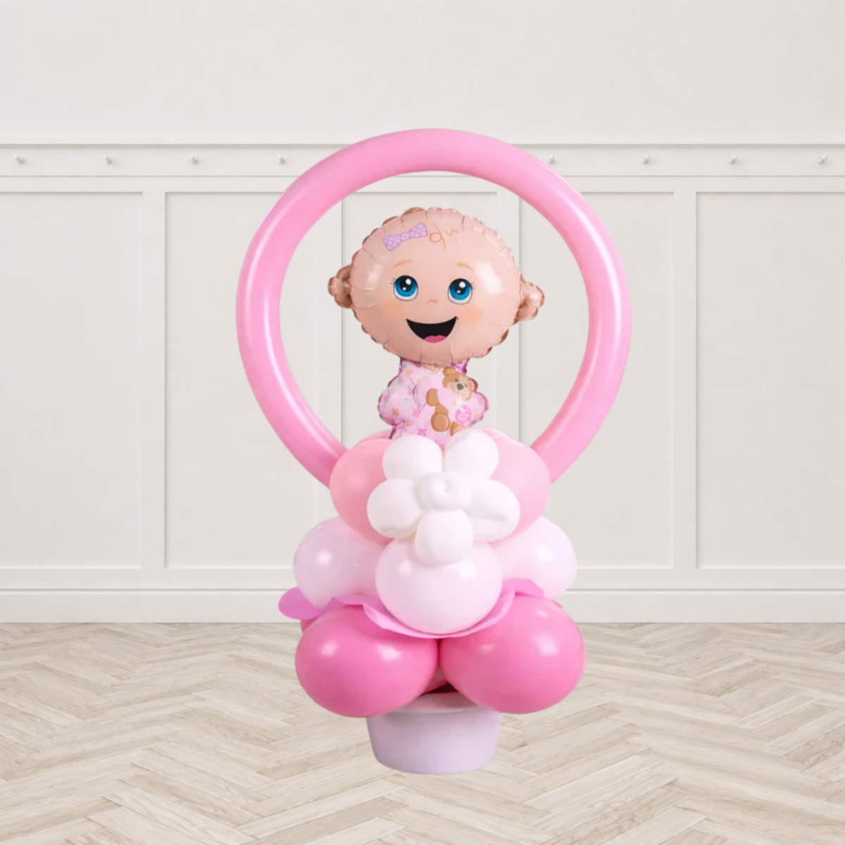 Baby Girl Table Top Balloon with Ring Design