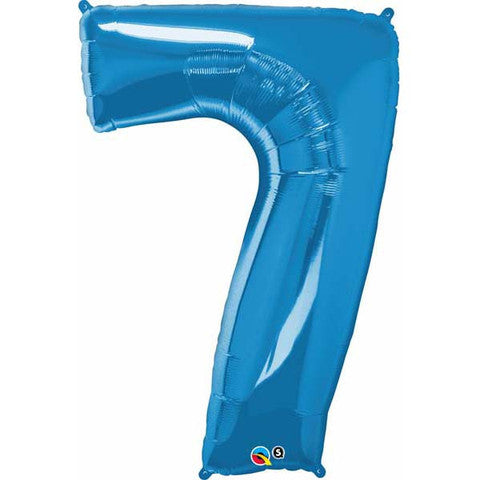 Number Seven Sapphire Blue Helium Filled