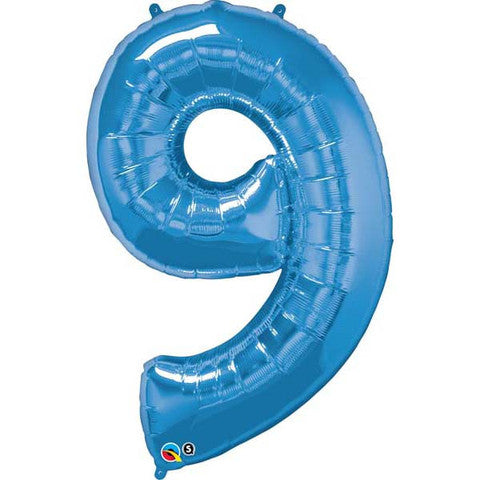 Number Nine Sapphire Blue Helium Filled