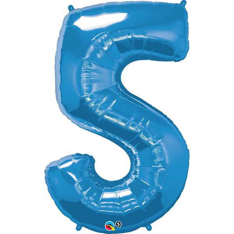 Number Five Sapphire Blue Helium Filled
