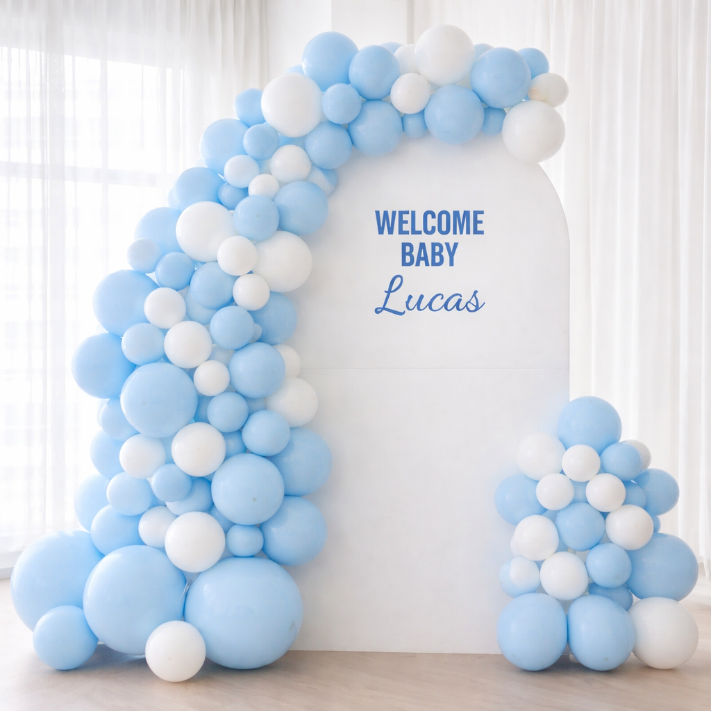 Welcome Baby Boy Premium Stand with Balloons