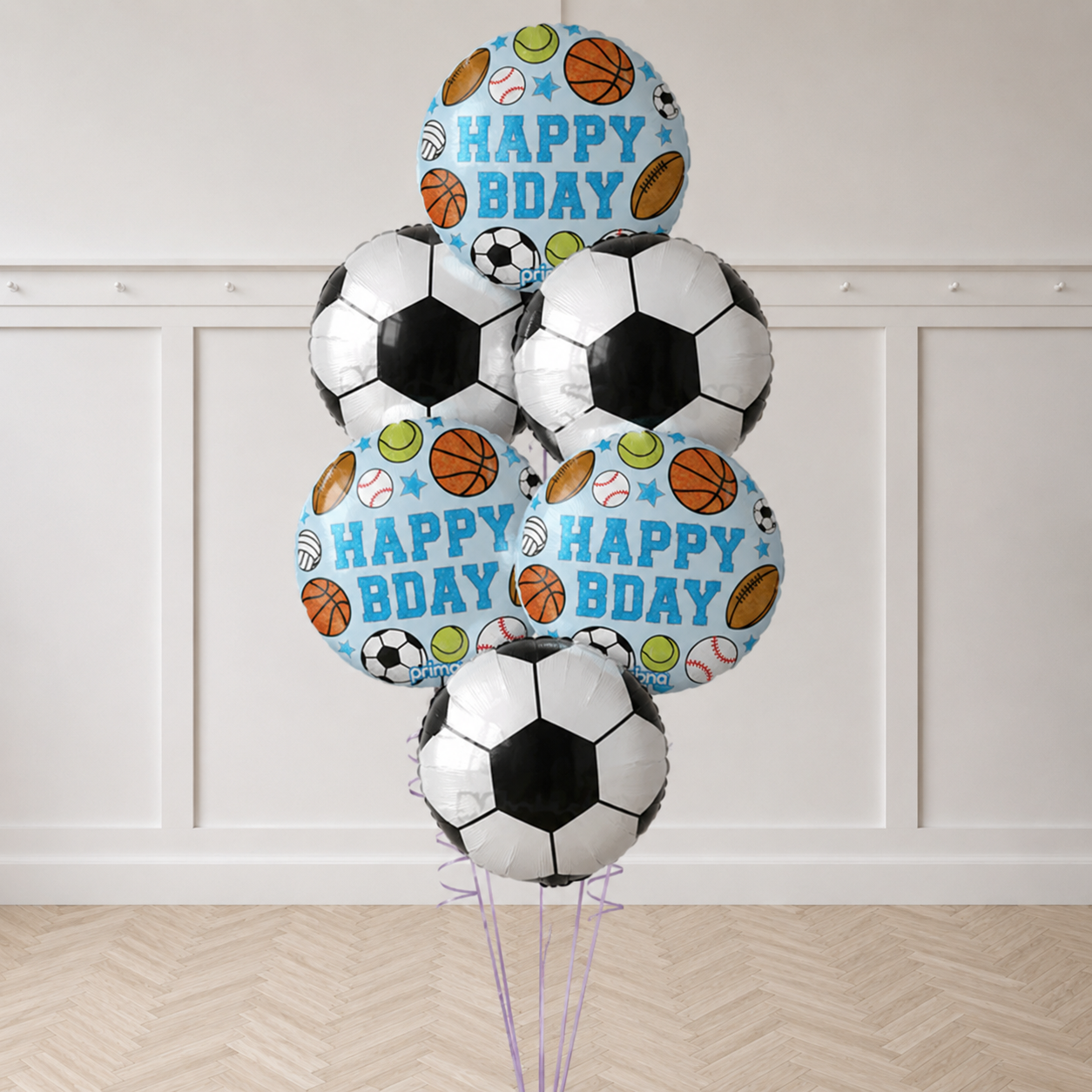 Round Birthday Boy Patches Balloon Bouquet With weight