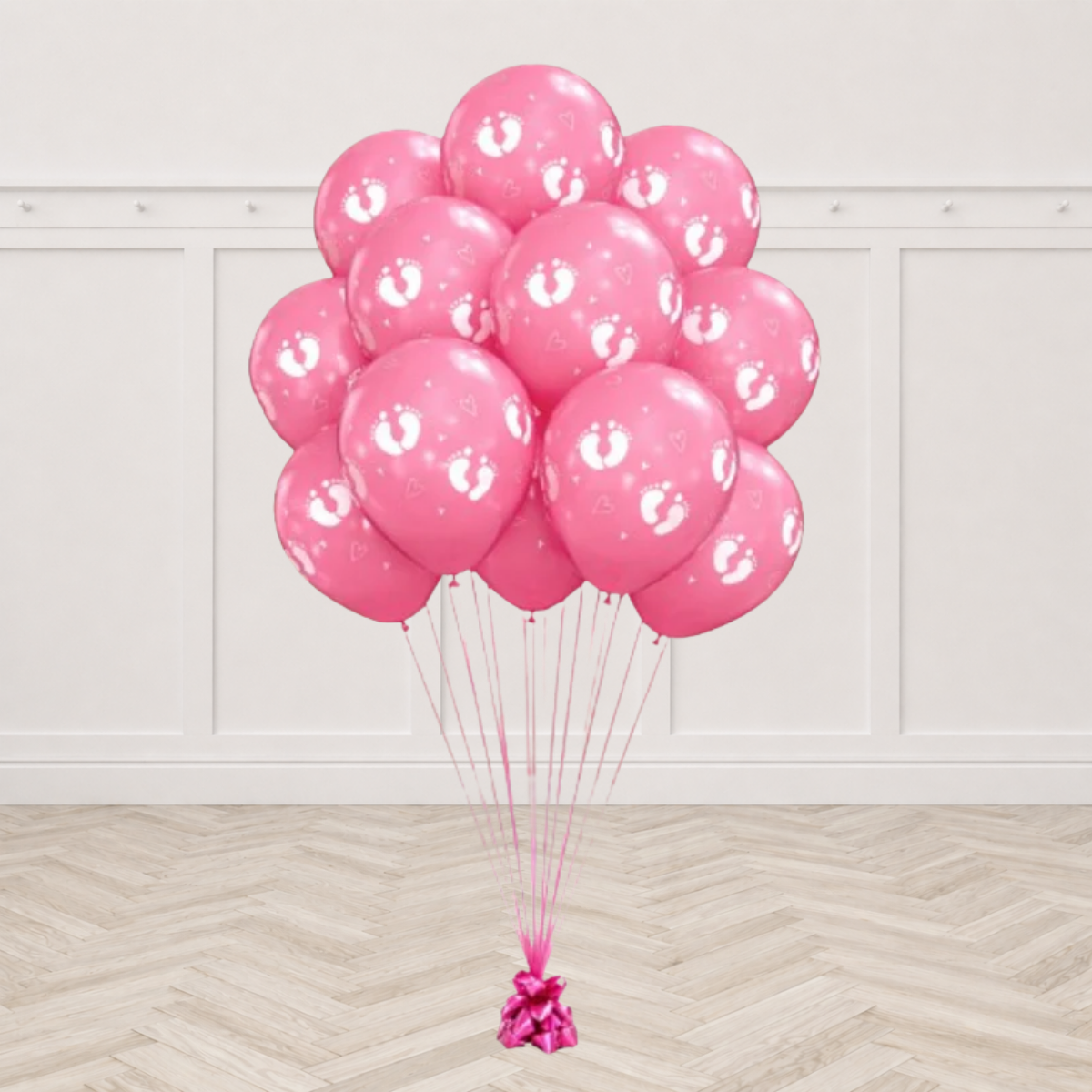 Baby Girl foot Print Balloon Bouquet