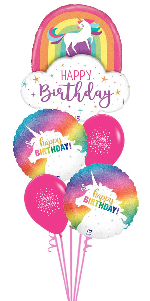Unicorn Rainbow Birthday balloon Bouquet