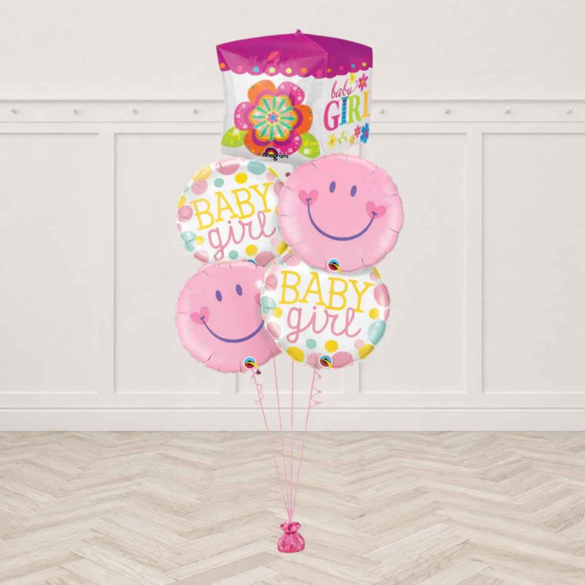 Baby Girl Cube Balloon Bouquet