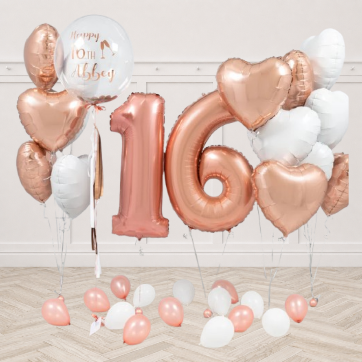 Rose Gold Birthday Balloons
