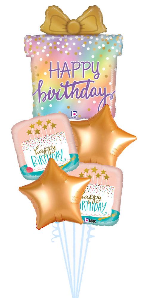 Opal Birthday Present Balloon Bouquet With weight