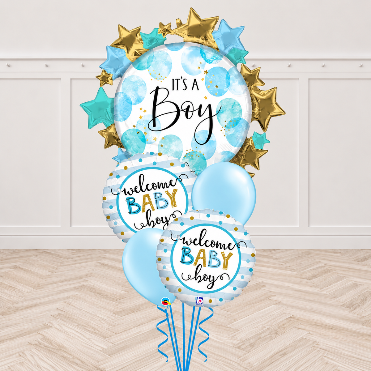 It's a Boy Starburst Welcome Balloon Bouquet