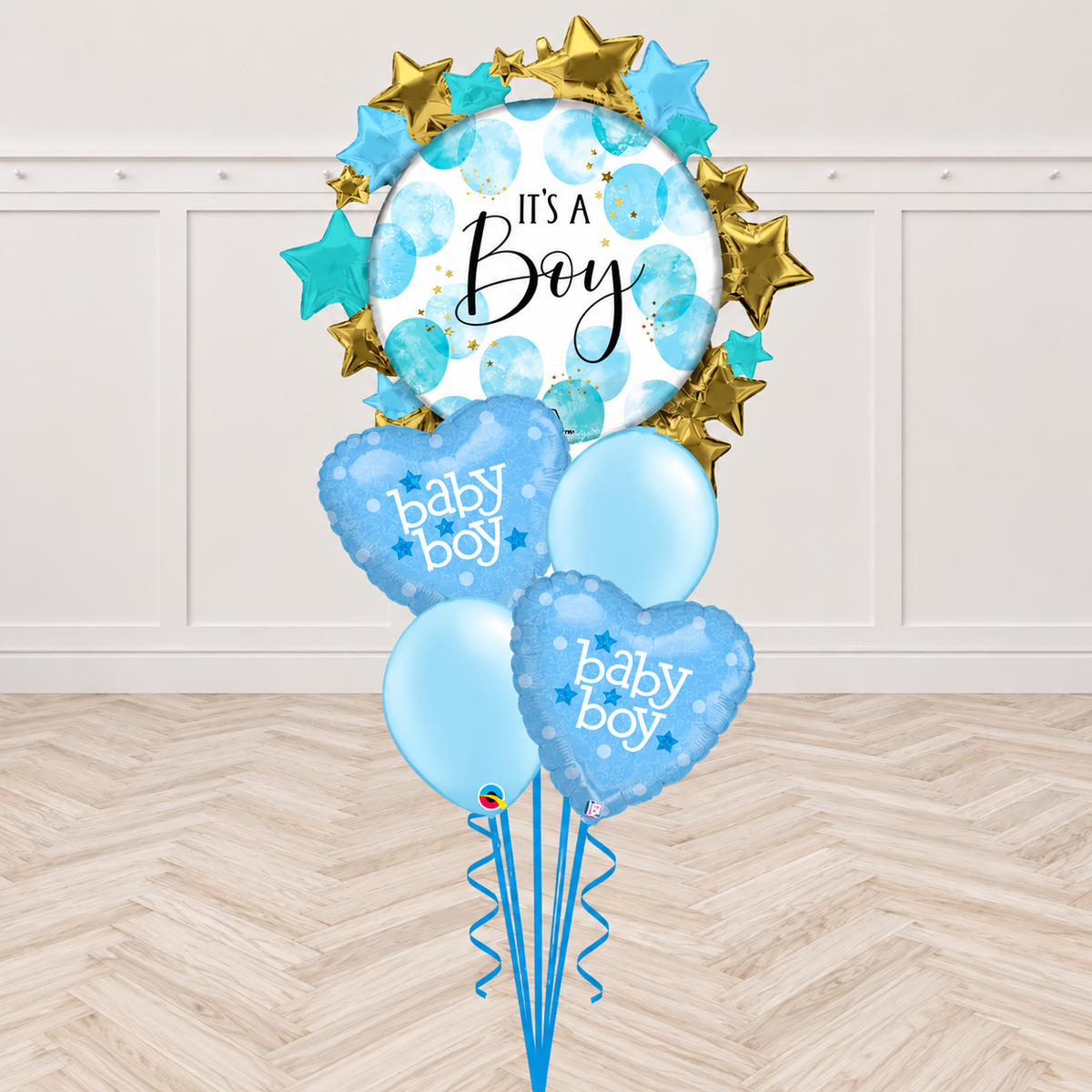 It's a Boy Heart Balloon Bouquet
