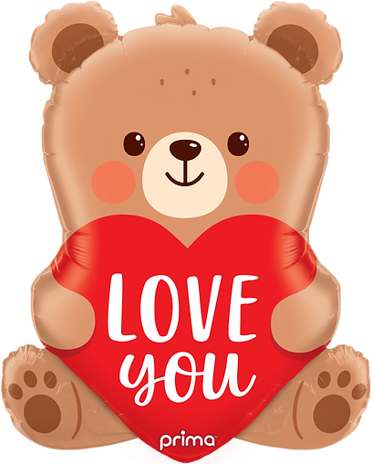Love You Teddy Bear SuperShape Foil Balloons