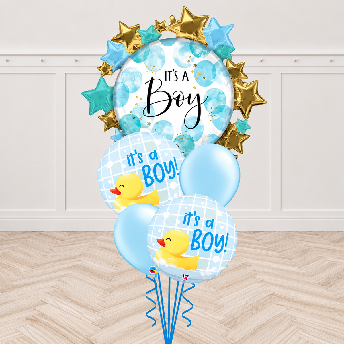 It's a Boy Rubber Duck Balloon Bouquet