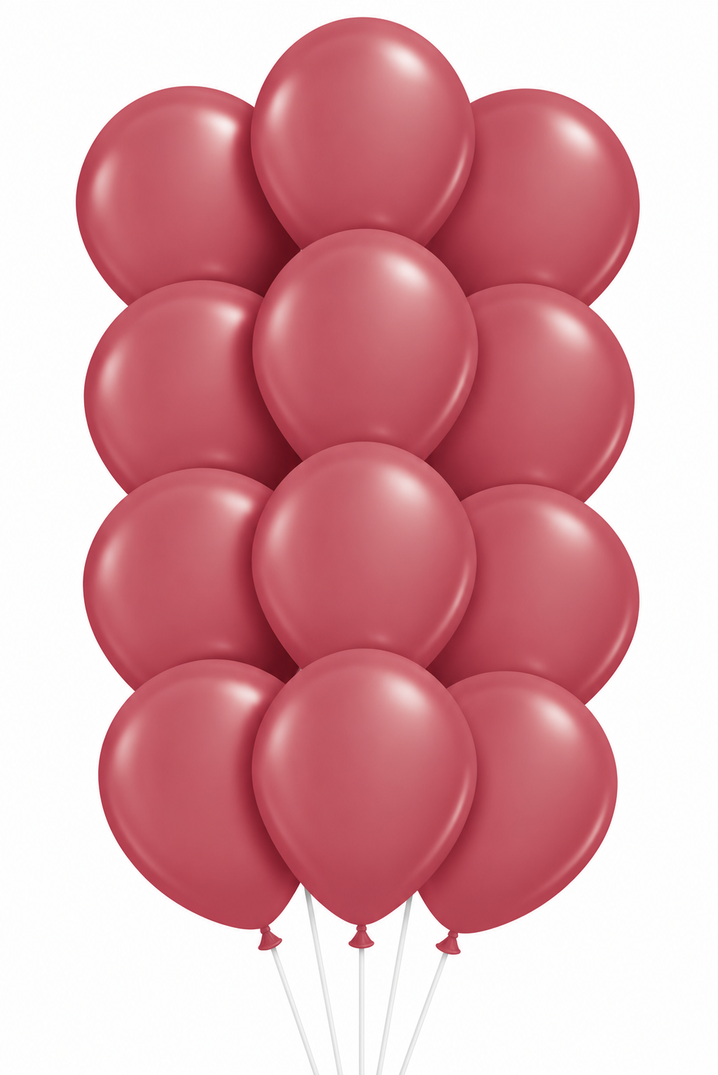 Bouquet of 12 cranberry matt pearl latex balloons