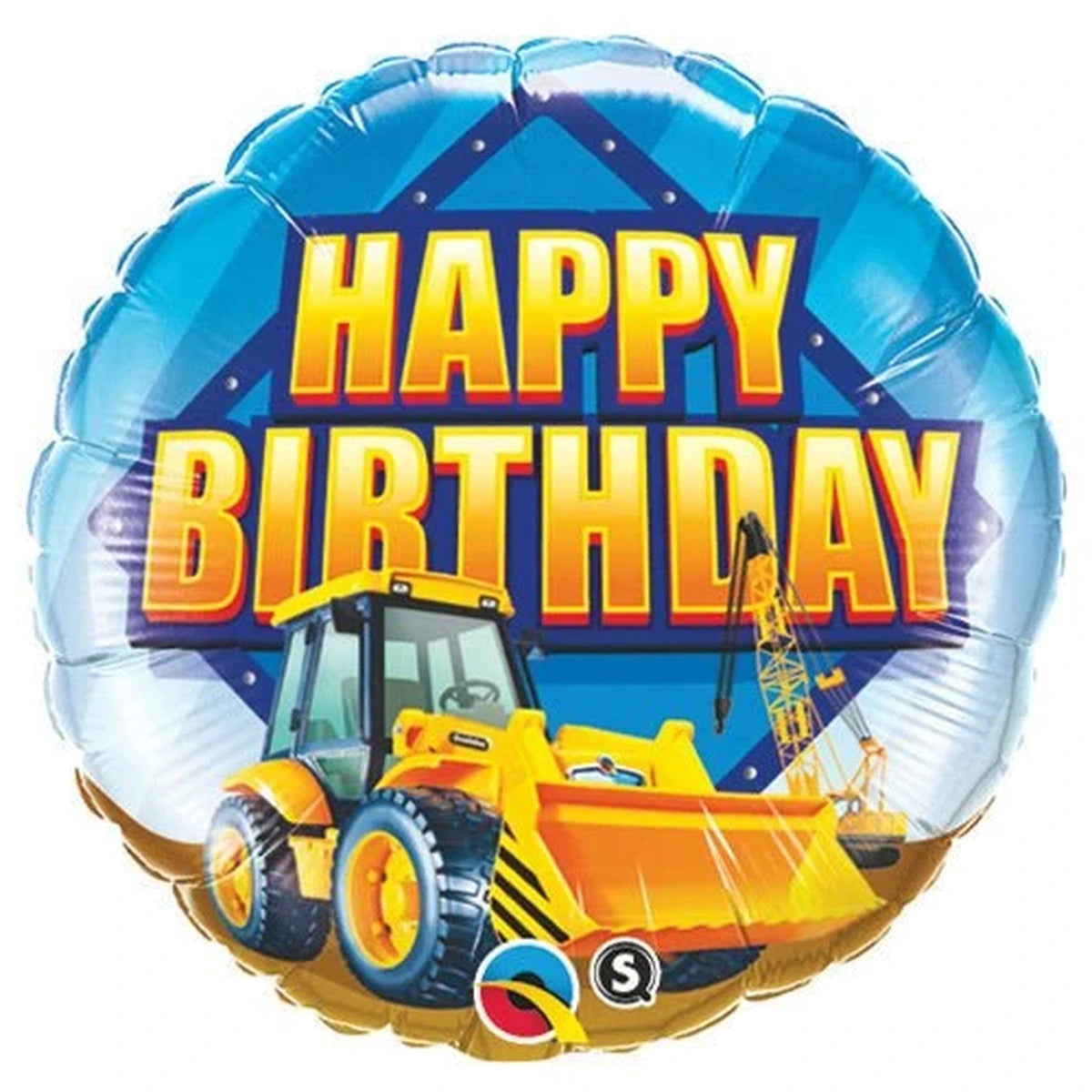 Happy Birthday digger round foil balloon