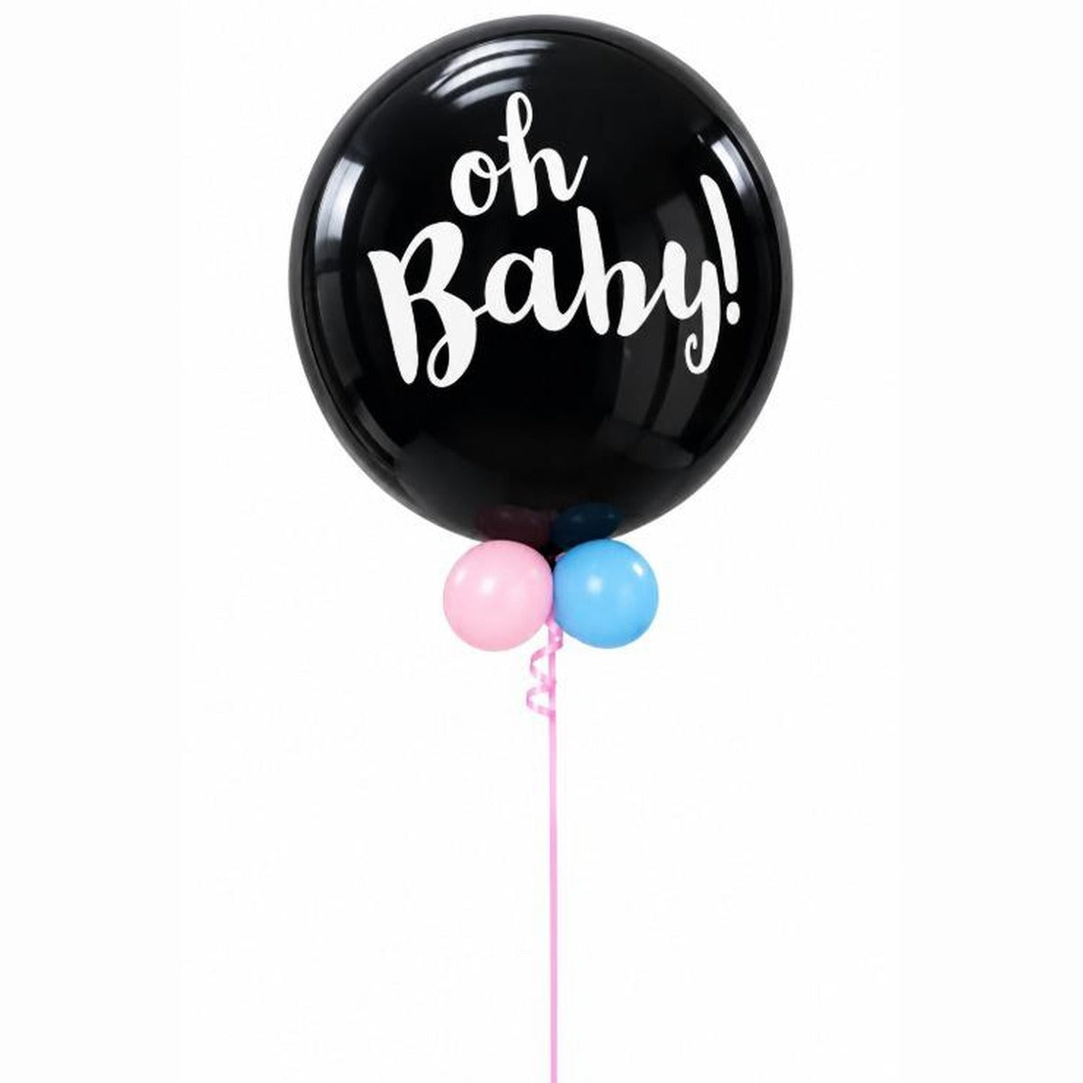 Oh Baby black jumbo gender reveal latex balloon
