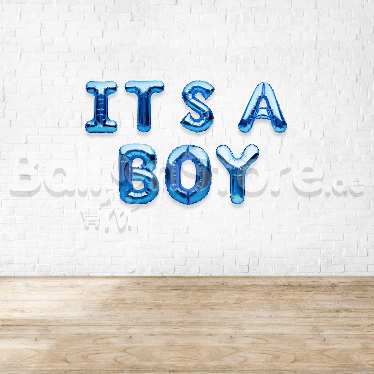 16" It's A Boy Alphabet Foil Balloons Banner - Air-Filled - NON FLYING / NO HELIUM