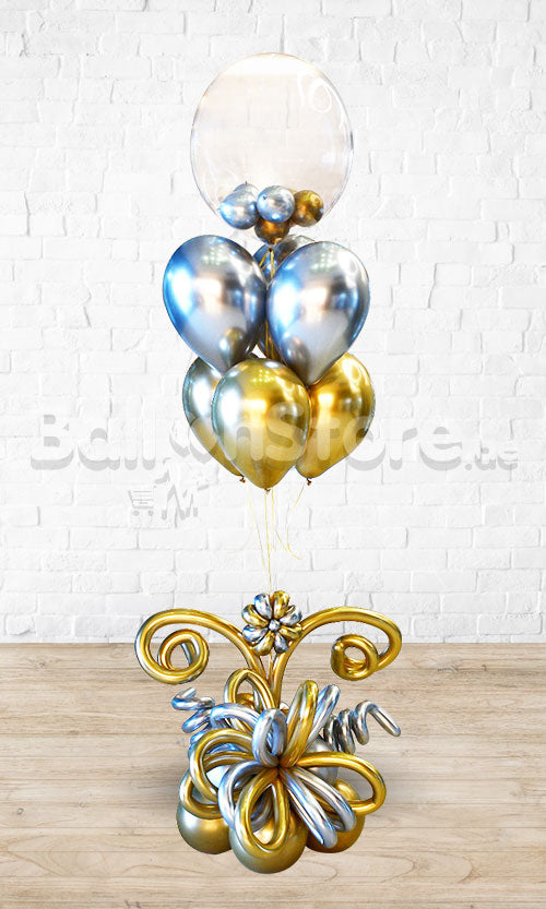 Bubbles Balloons in a Balloon Chrome Classic Balloon Bouquet