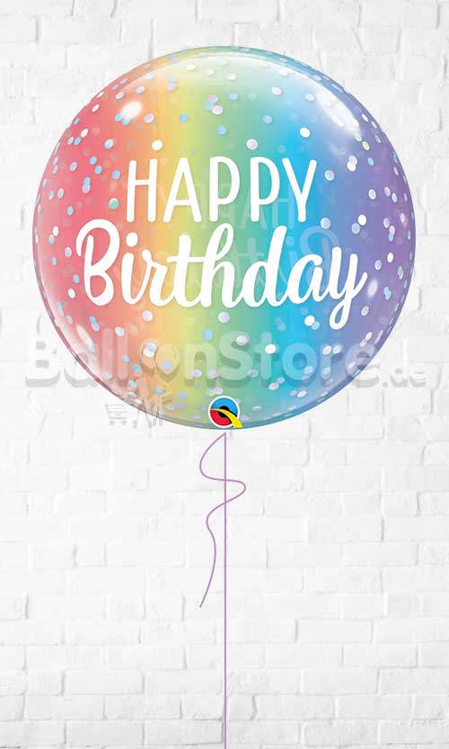 Single Bubble Birthday Ombre Dots