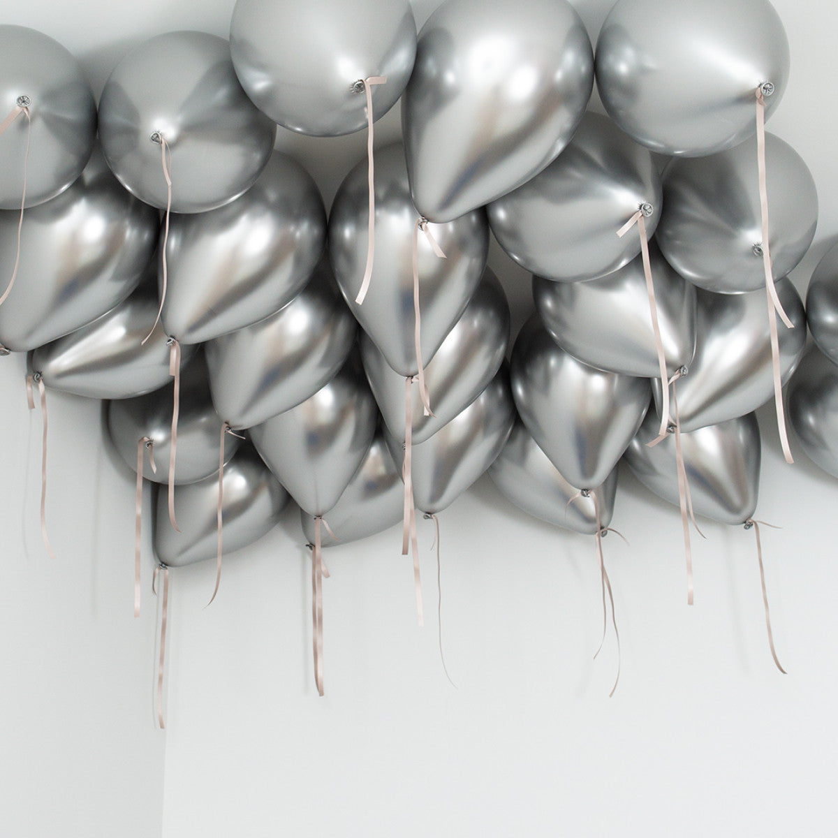 25pcs Silvery Chrome Helium Balloons FOR CEILING