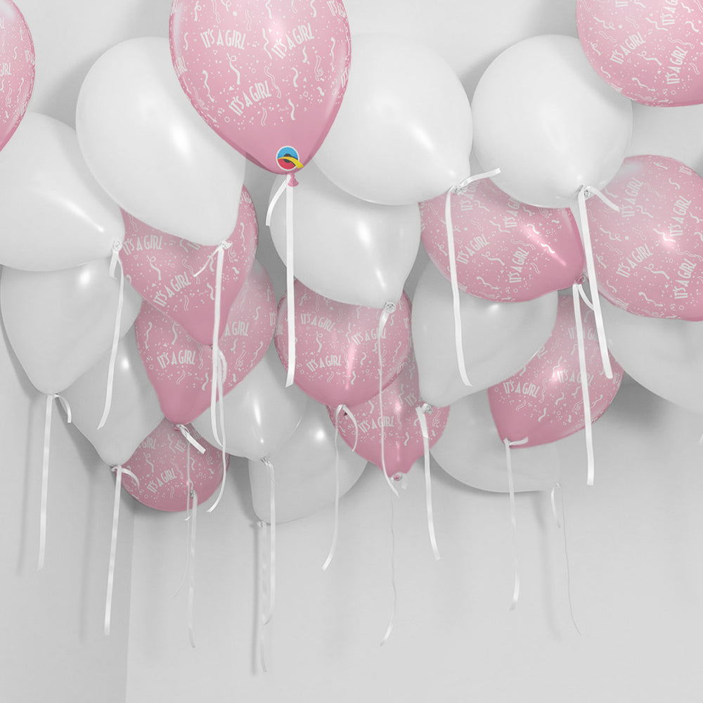 It's A Girl A-Round Helium Balloons - 25count