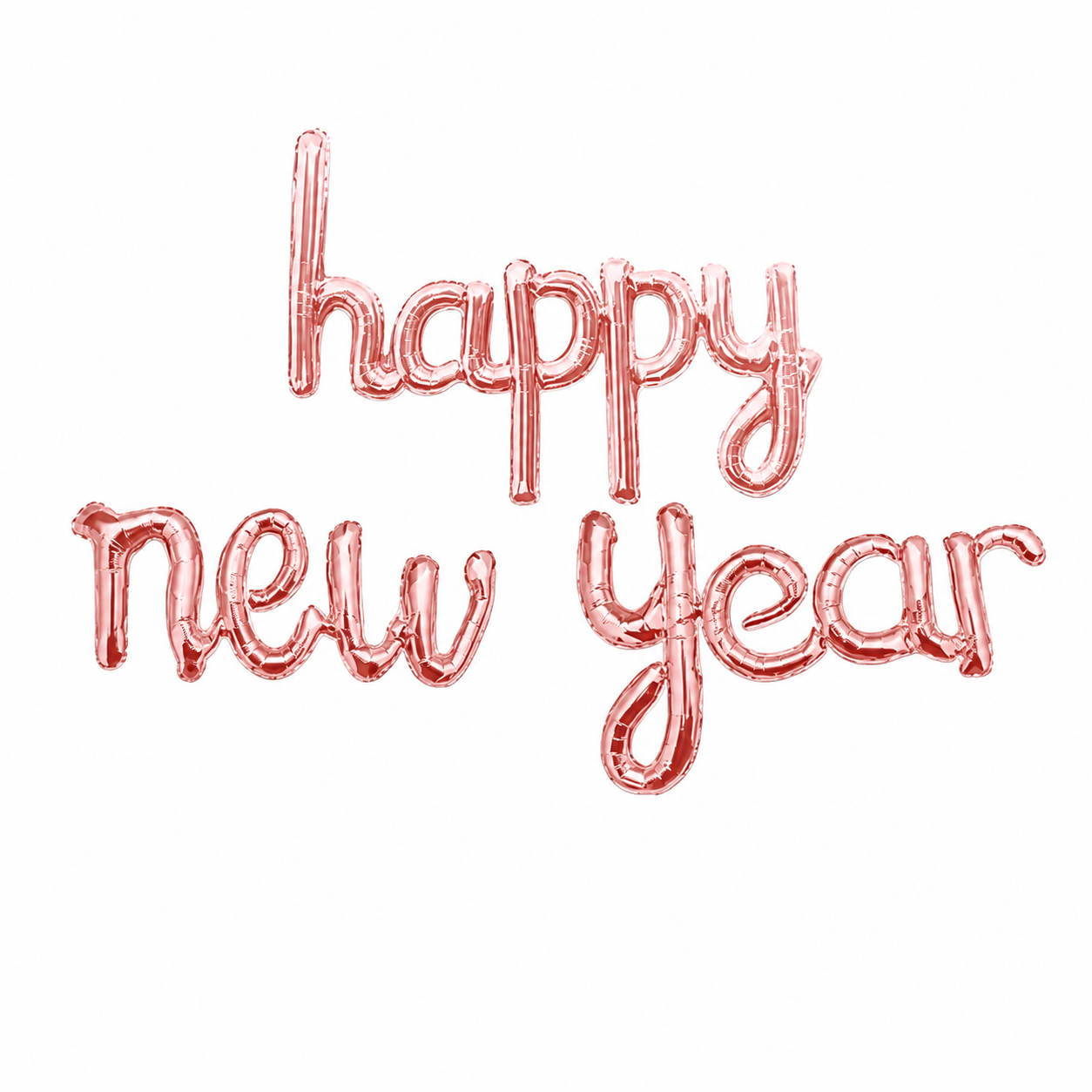SMALL Script Happy New Year RoseGold Air-Filled Foil Balloon Banner Air-Filled - NON FLYING