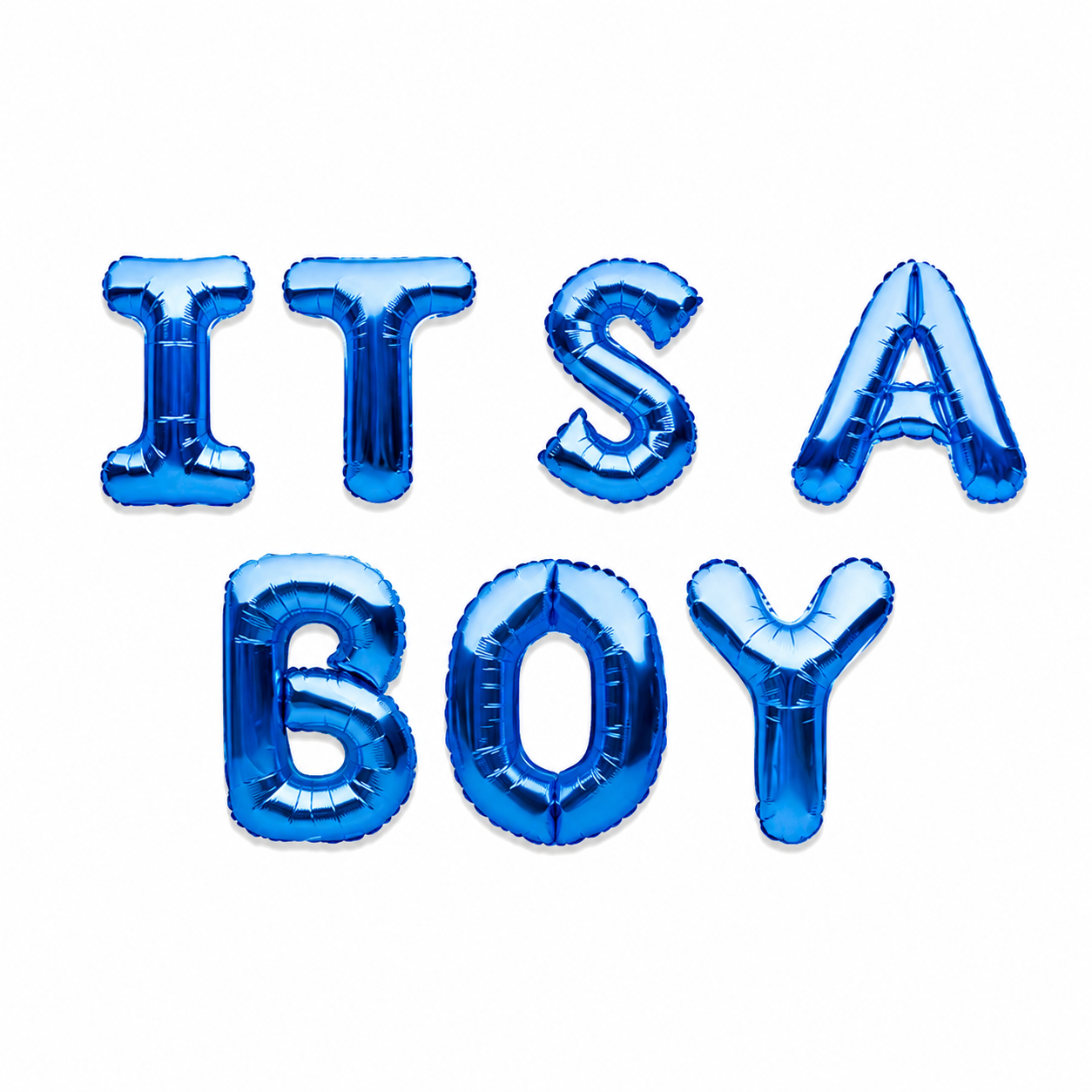 16" It's A Boy Alphabet Foil Balloons Banner - Air-Filled - NON FLYING / NO HELIUM