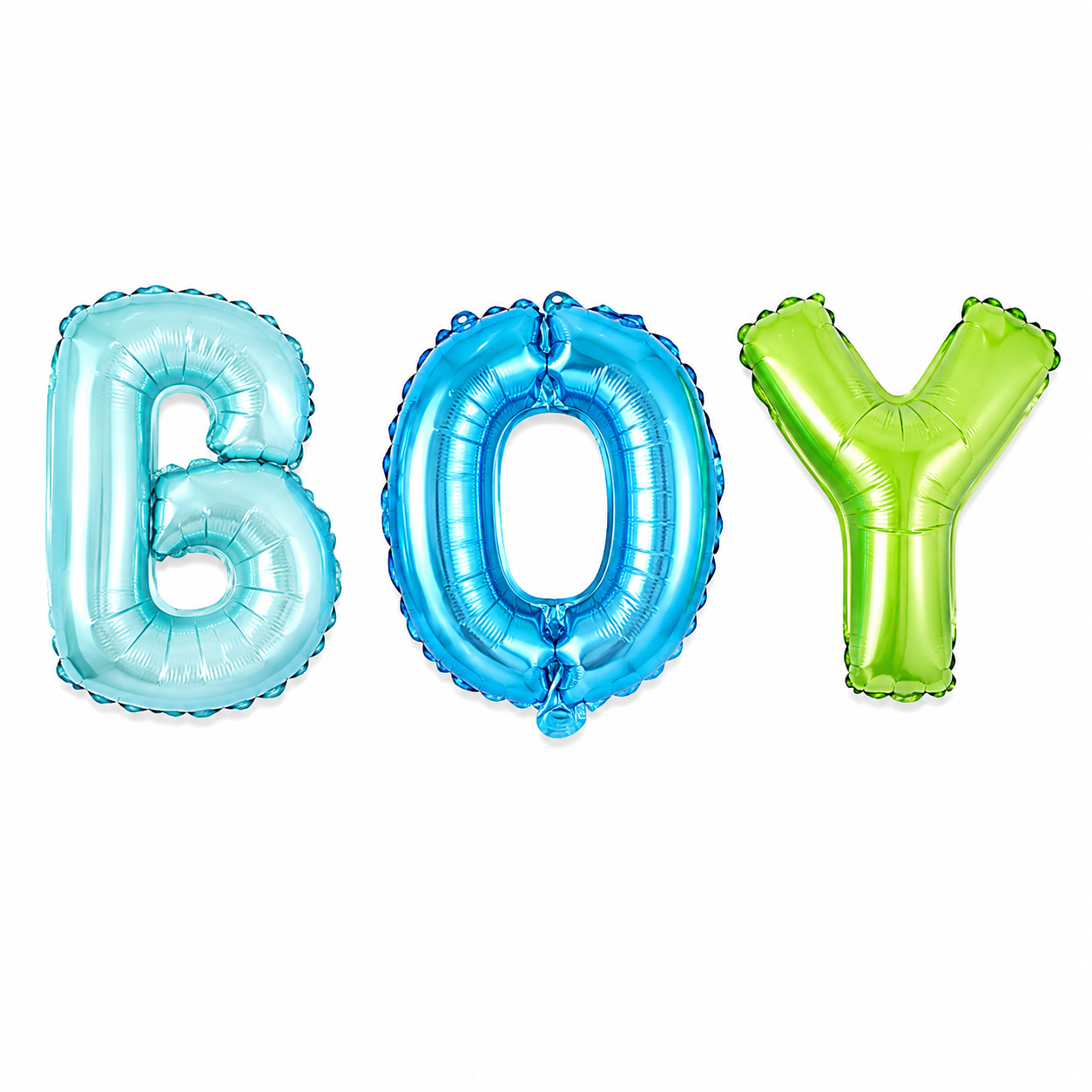 8" B-O-Y Alphabet Foil Balloons Banner NO HELIUM / NON-FLYING