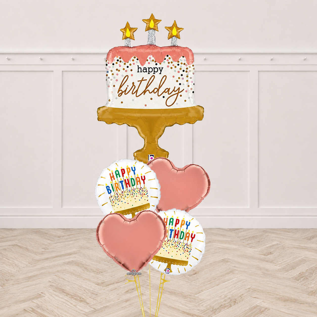 Birthday Cake Candles All Foil Balloon Bouquet
