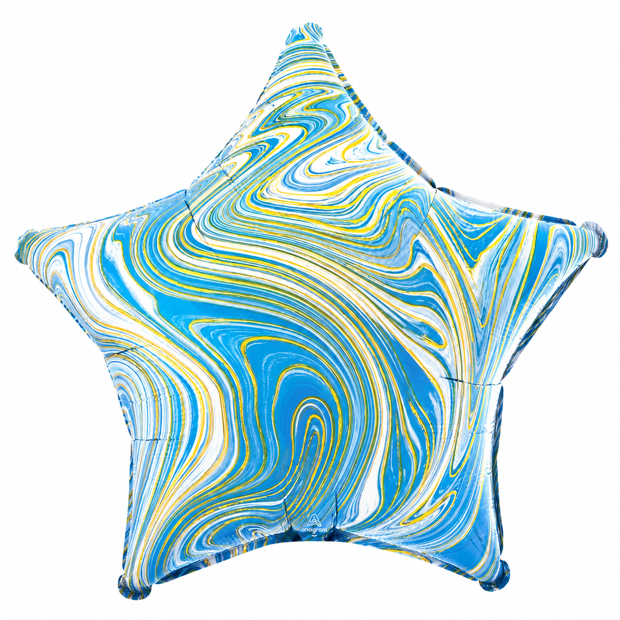 Blue Marblez Star Foil Balloons