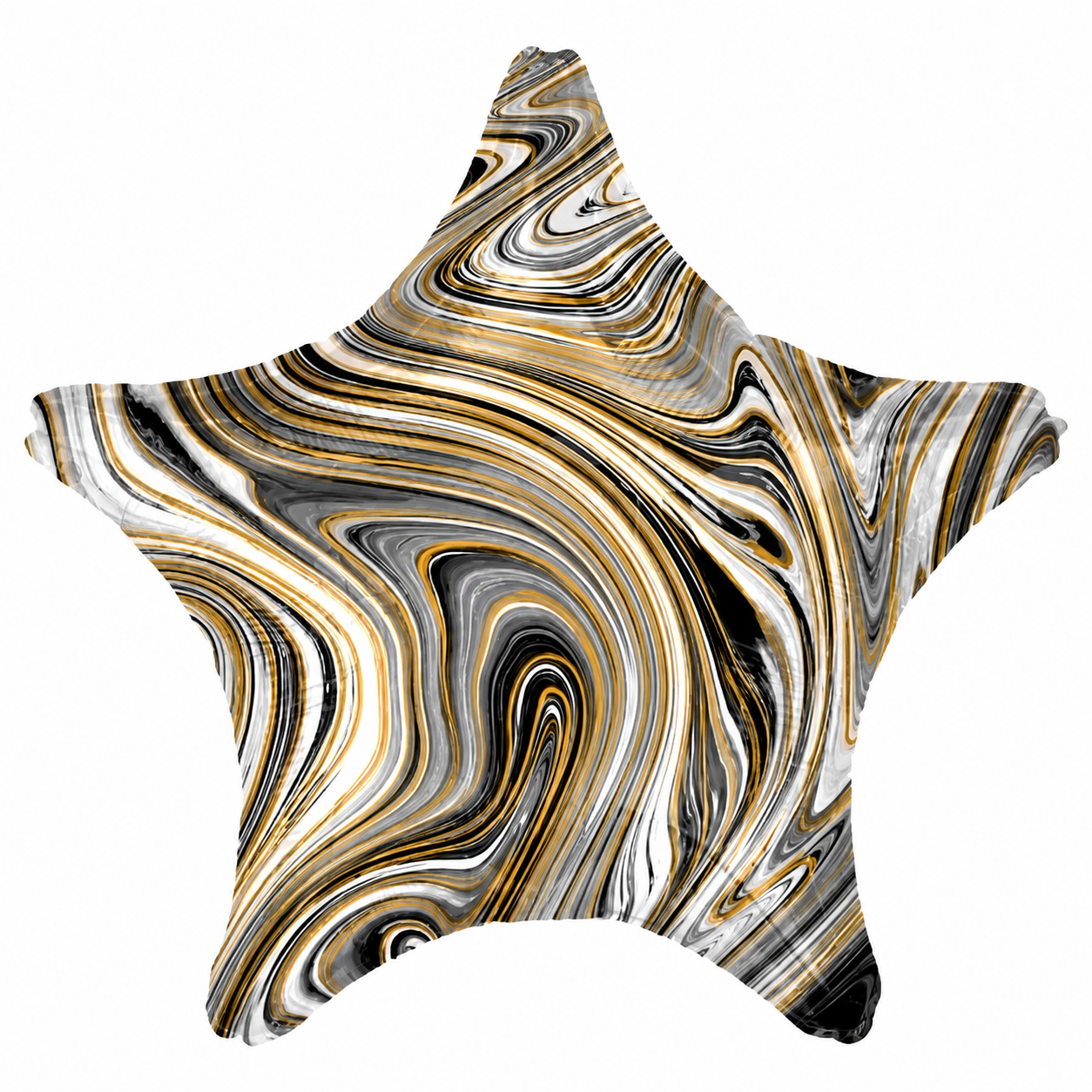 Black Marblez Star Foil Balloons