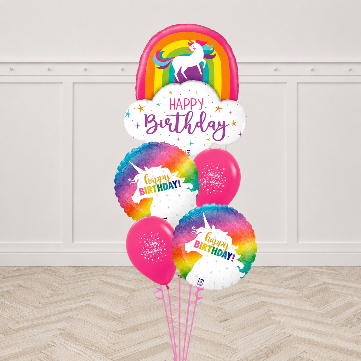 Unicorn Rainbow Birthday balloon Bouquet
