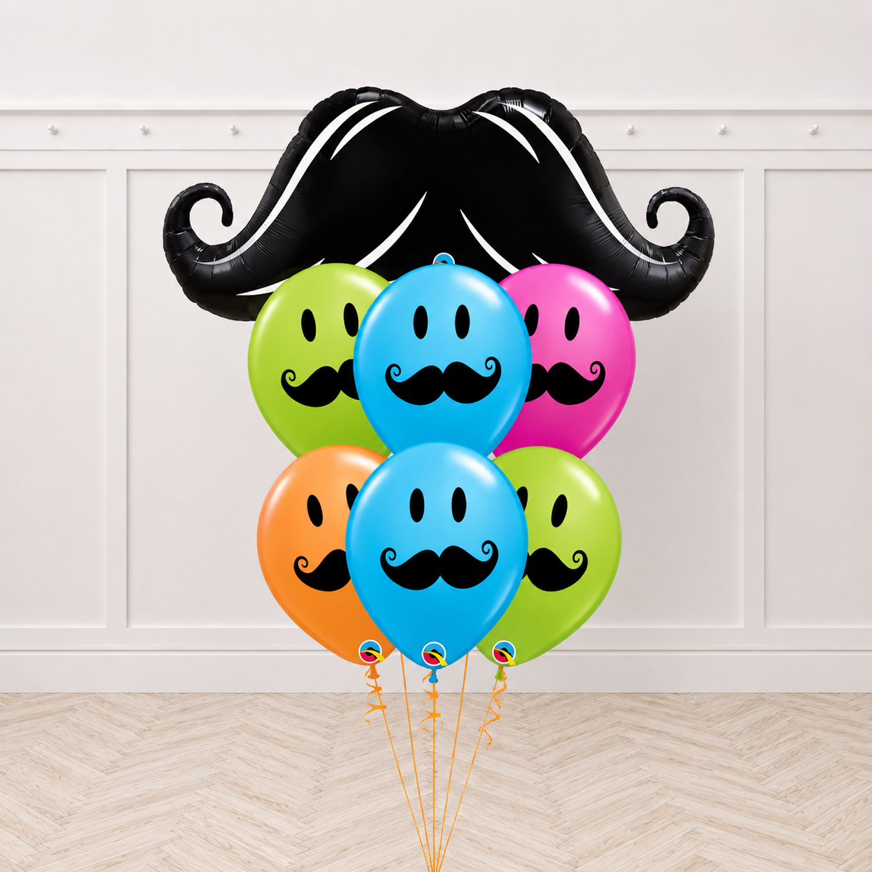 Smile Face Mustache Balloons